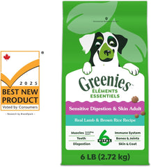 Greenies Smart Essentials Sensitive Digestion & Skin Adult Dry Dog Food Real Lamb & Brown Rice Recipe, 2.72kg (6lb) Bag
