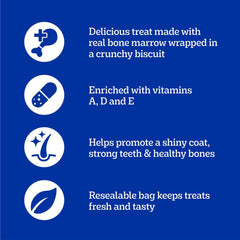 PEDIGREE Marrobone Adult Dog Treats – Real Beef Flavour with Real Bone Marrow - Vitamins Enriched – 3KG Pouch