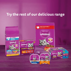 WHISKAS Perfect Portions Adult Wet Cat Food - Chicken, Beef, Whitefish and Tuna, Salmon, 75g Trays (24 pack)