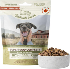 Superfood Complete, Air-Dried Adult Dog Food - High Protein, Zero Fillers, BADLANDS RANCH Superfood Nutrition by Katherine Heigl (326 Grams, Beef)
