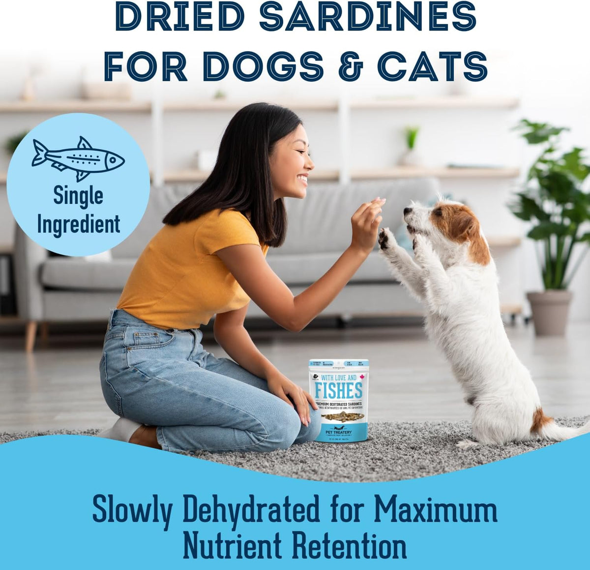 The Granville Island Pet Treatery Sardines for Dogs & Sardines for Cats (90g, Pack of 1) - Dehydrated Single Ingredient Dog Treats - All Natural Dog Treats, Grain Free – Dog Training Treats