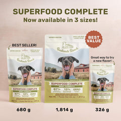 Superfood Complete, Air-Dried Adult Dog Food - High Protein, Zero Fillers, BADLANDS RANCH Superfood Nutrition by Katherine Heigl (326 Grams, Beef)