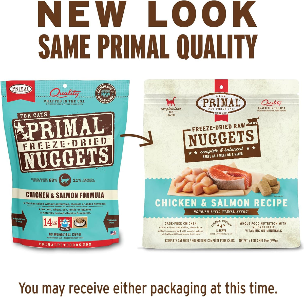 Primal Pet Foods Freeze-Dried Feline Chicken and Salmon Formula 5.5 Oz