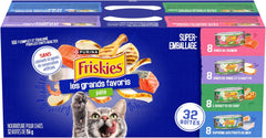 Friskies Greatest Hits Wet Cat Food, Pate Variety Pack 4 Flavours - 156 g Can (32 Pack)