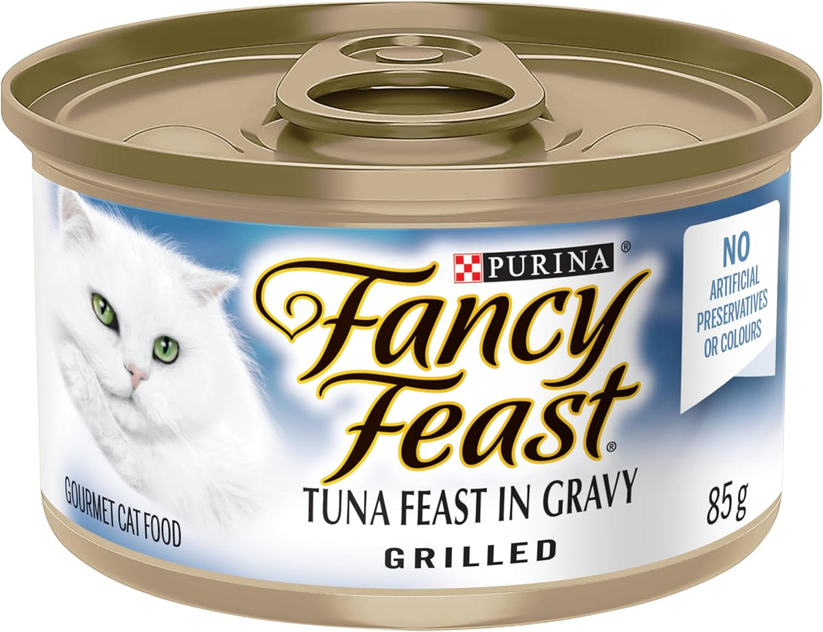 Fancy Feast Grilled Wet Cat Food, Tuna Feast - 85 g Can (24 Pack)