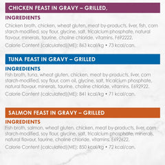 Fancy Feast Grilled Wet Cat Food, in Gravy Variety Pack 3 Flavours - 85 g Can (24 Pack)