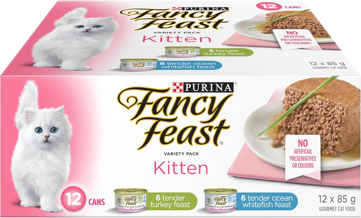 Fancy Feast Wet Kitten Food Variety Pack 2 Flavours - 85 g (12 Pack)