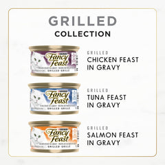 Fancy Feast Grilled Wet Cat Food, in Gravy Variety Pack 3 Flavours - 85 g Can (24 Pack)