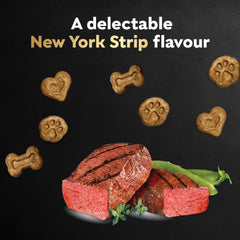 CESAR BAKIES Dog Treats, For Small Breed Adult Dogs, New York Strip Flavour, Crunchy Texture, Fun Shapes, 550g Resealable Pouch