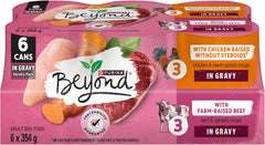 Beyond Natural Wet Dog Food, in Gravy Variety Pack 2 Flavours - 354 g Can (6 Pack)