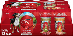 Purina ONE Tender Cuts Wet Dog Food, in Gravy Variety Pack 2 Flavours - 368 g Can (12 Pack)