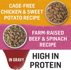 Beyond Natural Wet Dog Food, in Gravy Variety Pack 2 Flavours - 354 g Can (6 Pack)